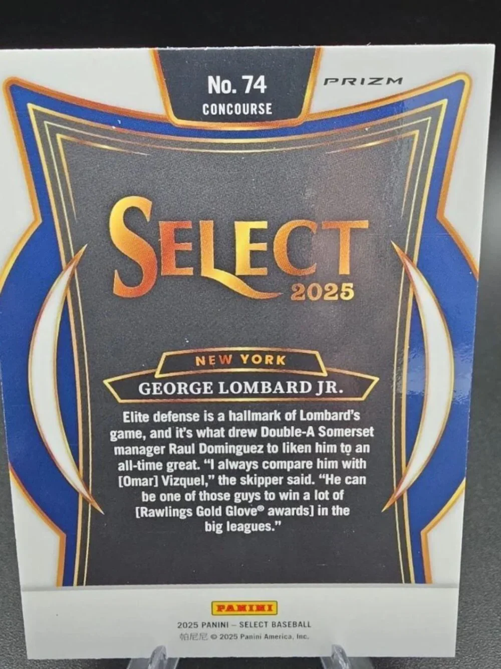 2025 Panini Select - Concourse George Lombard Jr. #74 Tri-Color Prizm (RC)